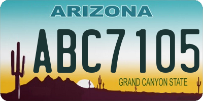 AZ license plate ABC7105