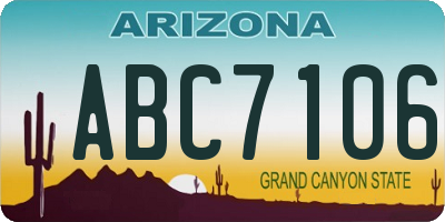 AZ license plate ABC7106