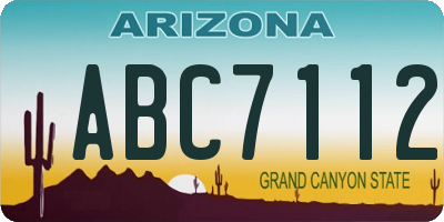 AZ license plate ABC7112