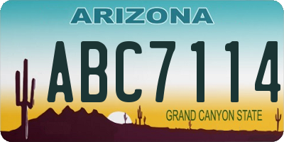 AZ license plate ABC7114