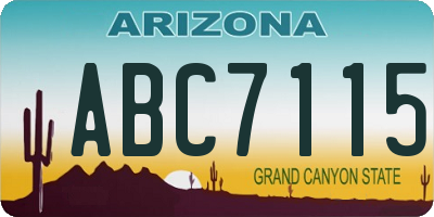 AZ license plate ABC7115