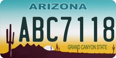 AZ license plate ABC7118