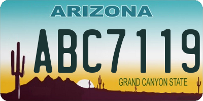 AZ license plate ABC7119