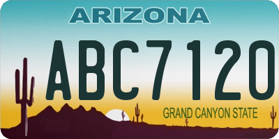 AZ license plate ABC7120