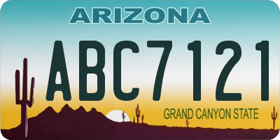 AZ license plate ABC7121