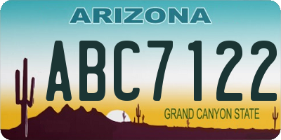 AZ license plate ABC7122