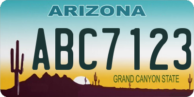 AZ license plate ABC7123