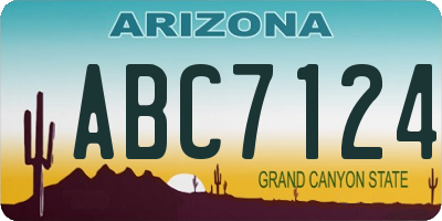 AZ license plate ABC7124