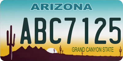AZ license plate ABC7125