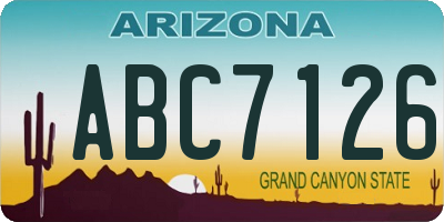AZ license plate ABC7126