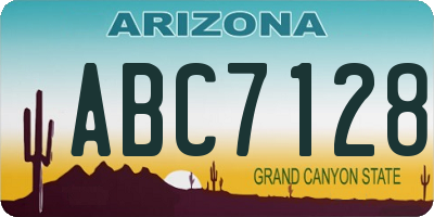 AZ license plate ABC7128