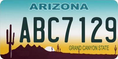 AZ license plate ABC7129