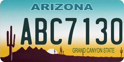 AZ license plate ABC7130