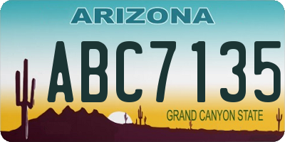 AZ license plate ABC7135