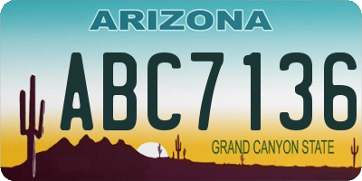 AZ license plate ABC7136