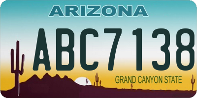 AZ license plate ABC7138