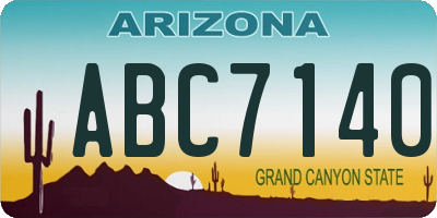 AZ license plate ABC7140