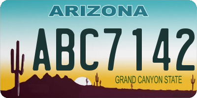 AZ license plate ABC7142
