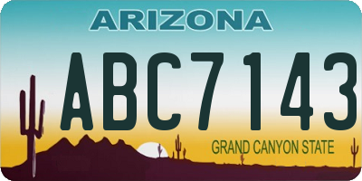 AZ license plate ABC7143