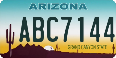AZ license plate ABC7144