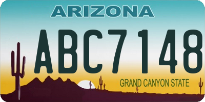 AZ license plate ABC7148