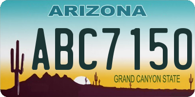 AZ license plate ABC7150