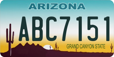 AZ license plate ABC7151