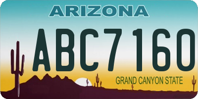 AZ license plate ABC7160