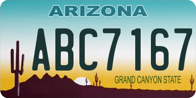AZ license plate ABC7167