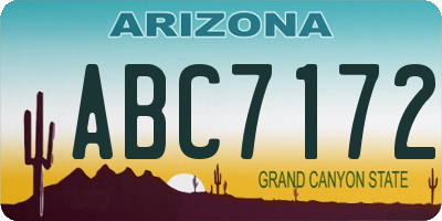 AZ license plate ABC7172