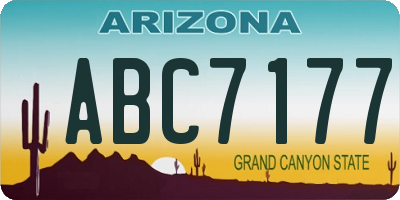 AZ license plate ABC7177