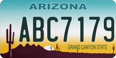 AZ license plate ABC7179