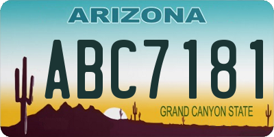 AZ license plate ABC7181