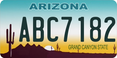 AZ license plate ABC7182