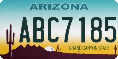 AZ license plate ABC7185