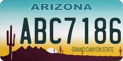 AZ license plate ABC7186