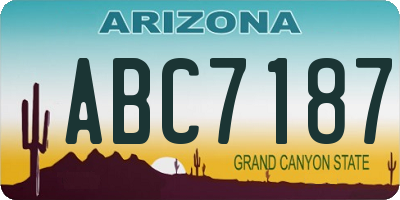 AZ license plate ABC7187