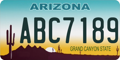 AZ license plate ABC7189