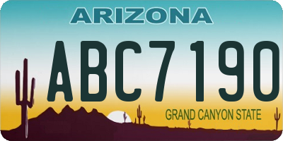 AZ license plate ABC7190