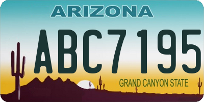 AZ license plate ABC7195