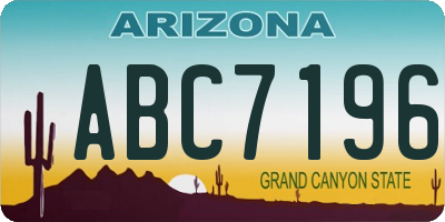 AZ license plate ABC7196