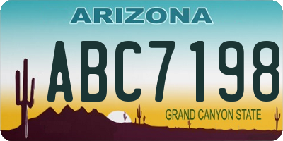 AZ license plate ABC7198