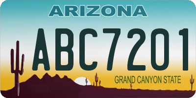 AZ license plate ABC7201