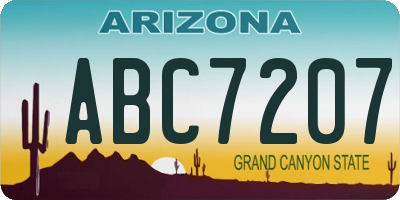 AZ license plate ABC7207