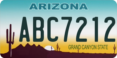 AZ license plate ABC7212