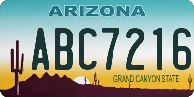 AZ license plate ABC7216