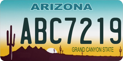 AZ license plate ABC7219