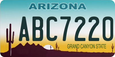AZ license plate ABC7220