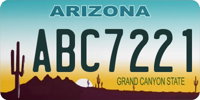 AZ license plate ABC7221