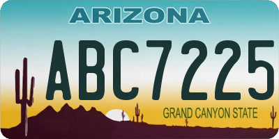 AZ license plate ABC7225